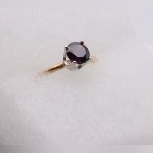 Handmade 14K GF Ring with Purple Cubic Zirconia – Size 8